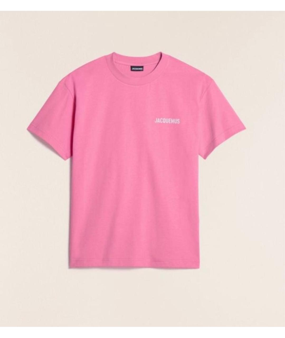 JACQUEMUS Розовая хлопковая футболка, фото 7
