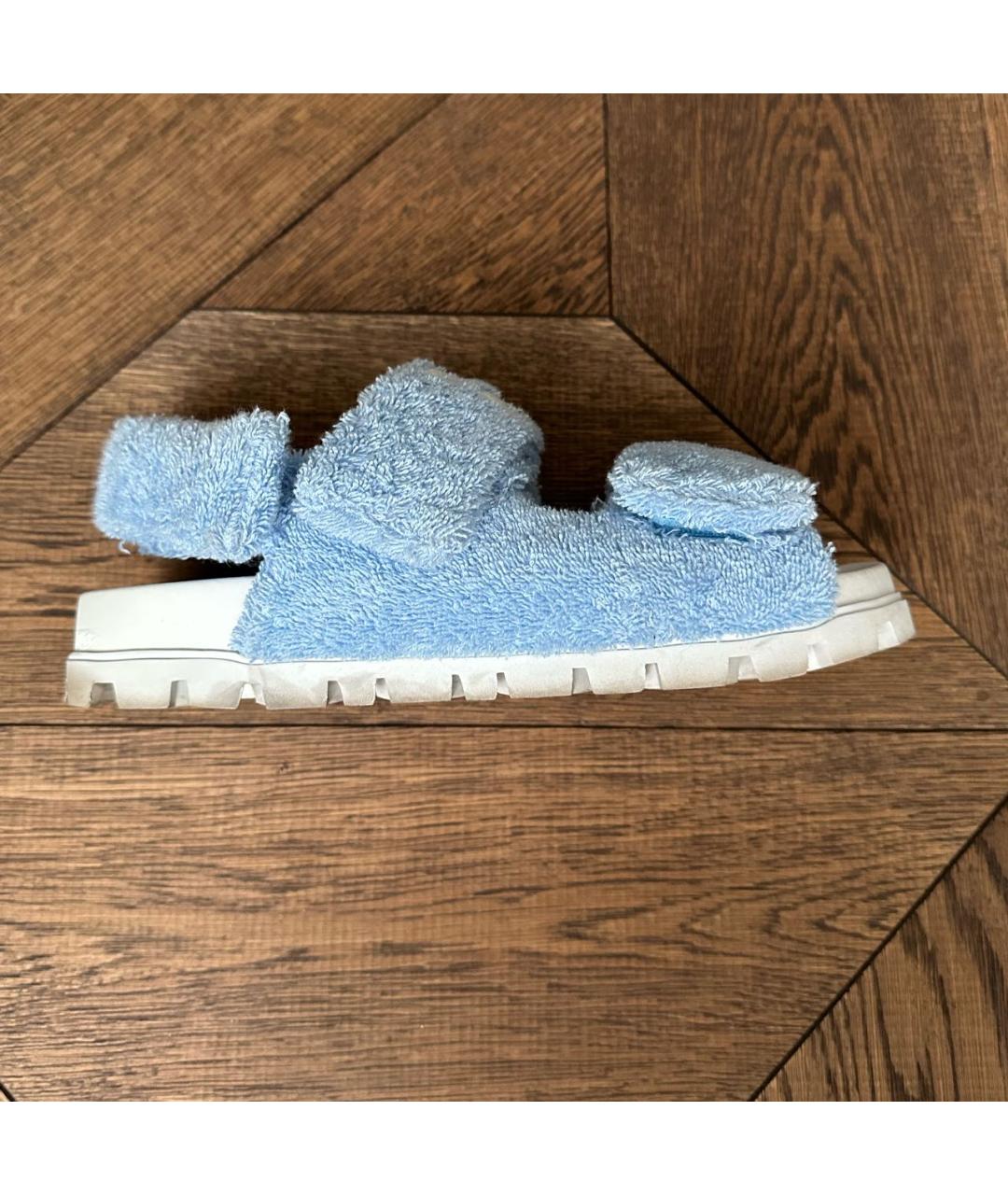 MIU MIU Голубые текстильные сандалии, фото 5