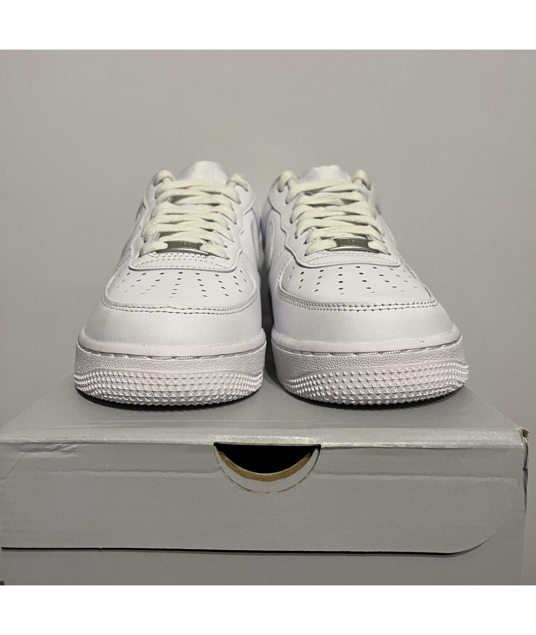 NIKE Белые кожаные низкие кроссовки / кеды, фото 4