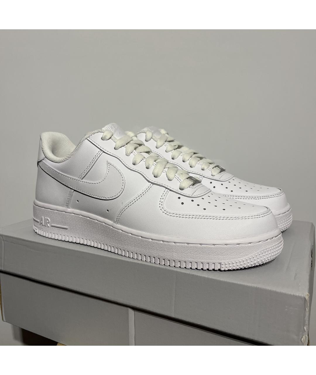 NIKE Белые кожаные низкие кроссовки / кеды, фото 3