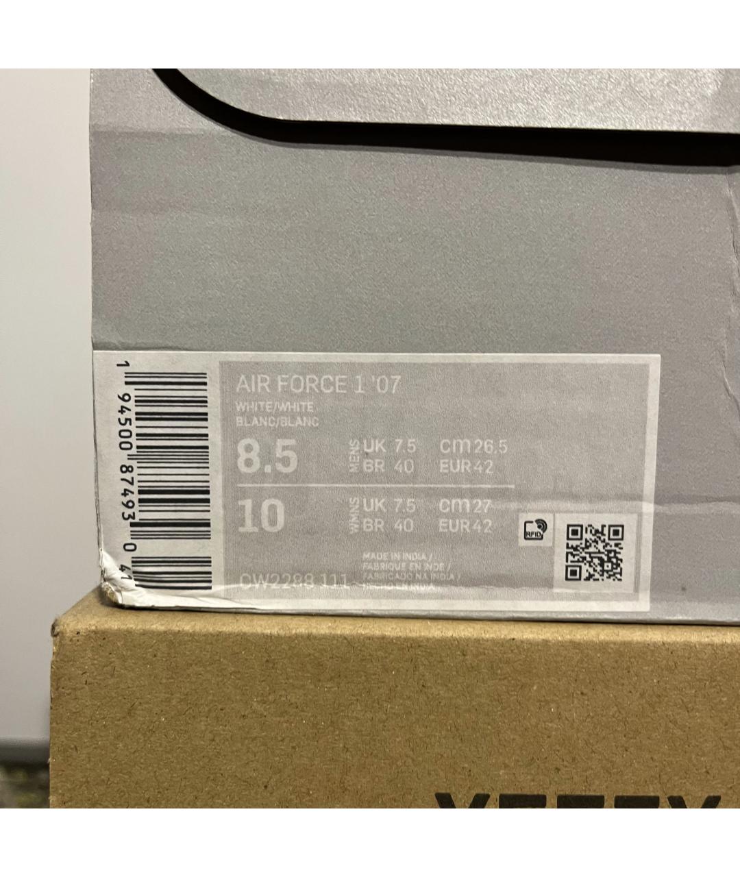 NIKE Белые кожаные низкие кроссовки / кеды, фото 9