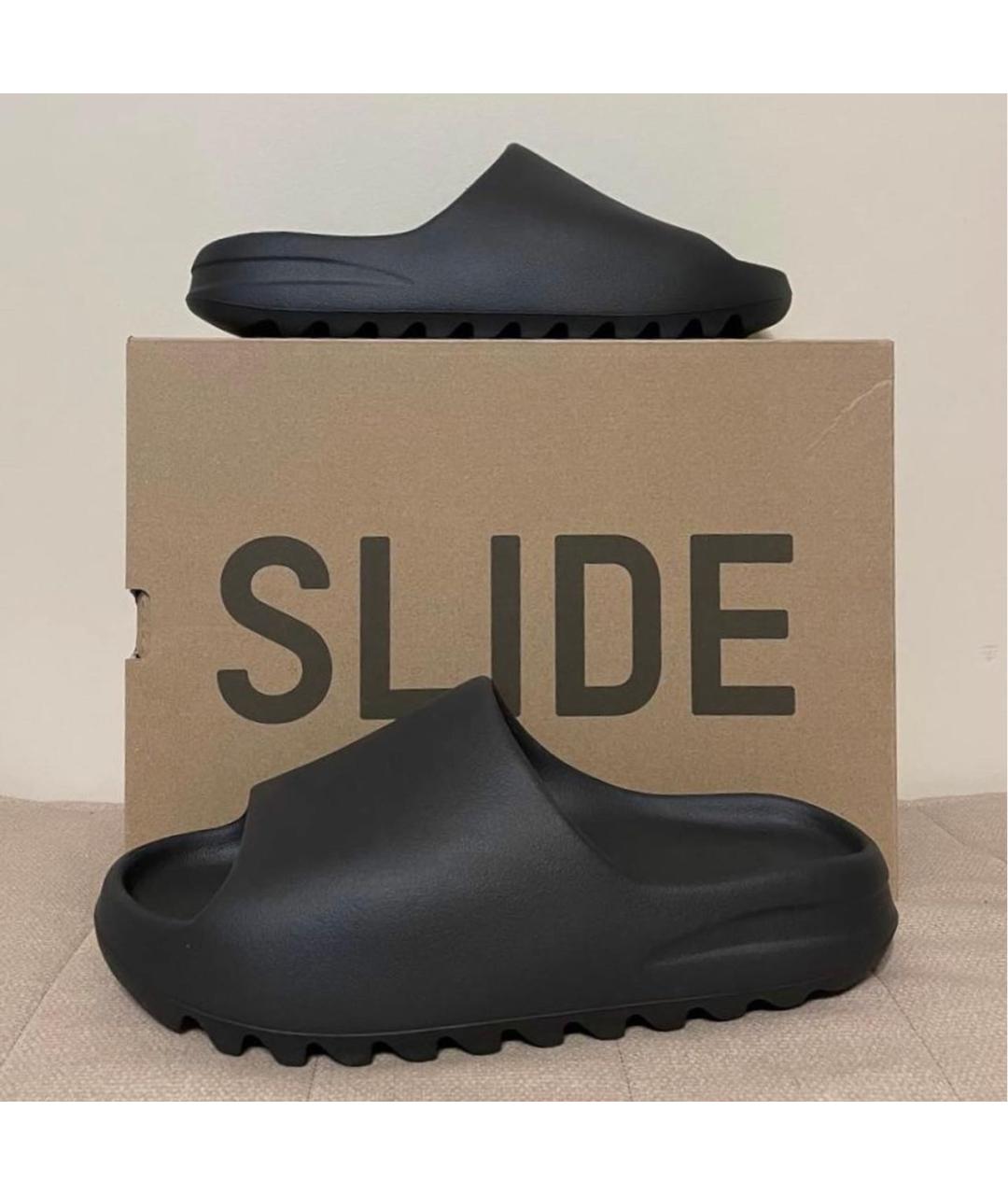 ADIDAS YEEZY Черные резиновые шлепанцы, фото 2