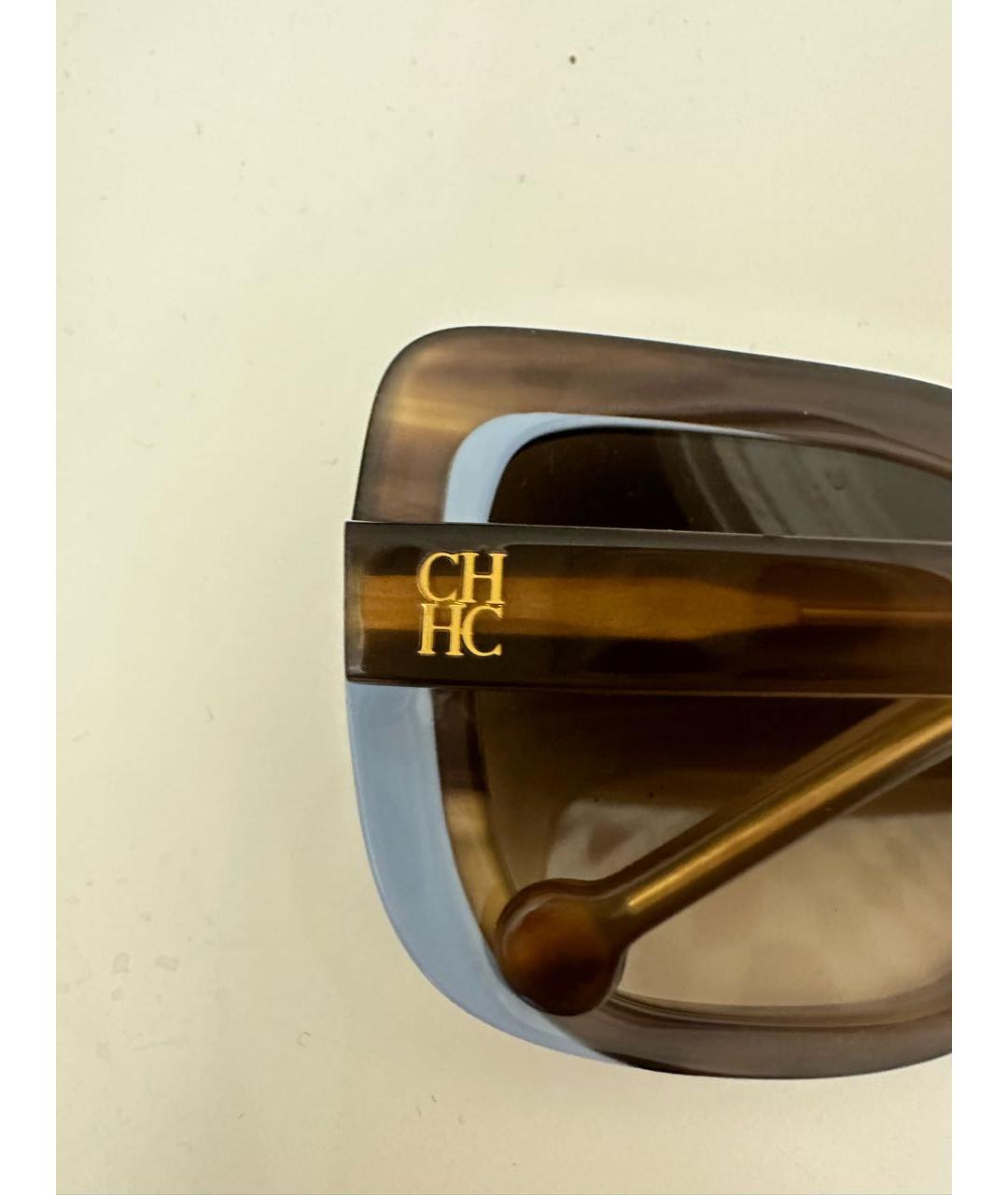 CAROLINA HERRERA Коричневые пластиковые солнцезащитные очки, фото 3