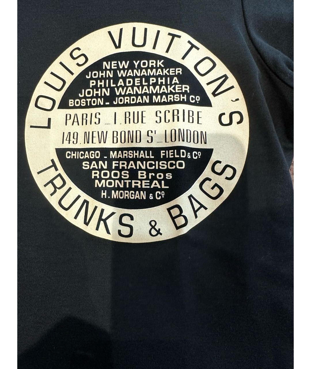 LOUIS VUITTON Черная хлопковая футболка, фото 2
