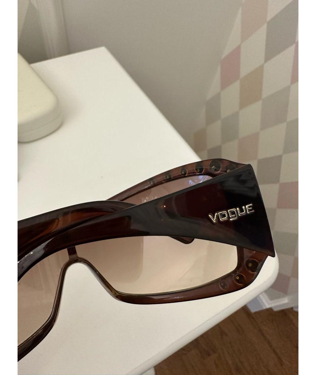 VOGUE EYEWEAR Коричневые пластиковые солнцезащитные очки, фото 4