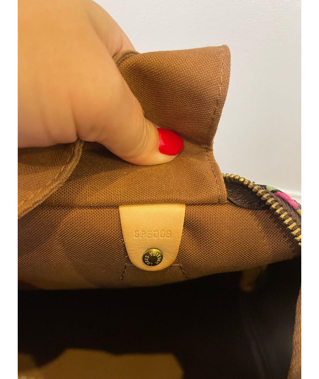 LOUIS VUITTON Коричневая кожаная сумка тоут, фото 5