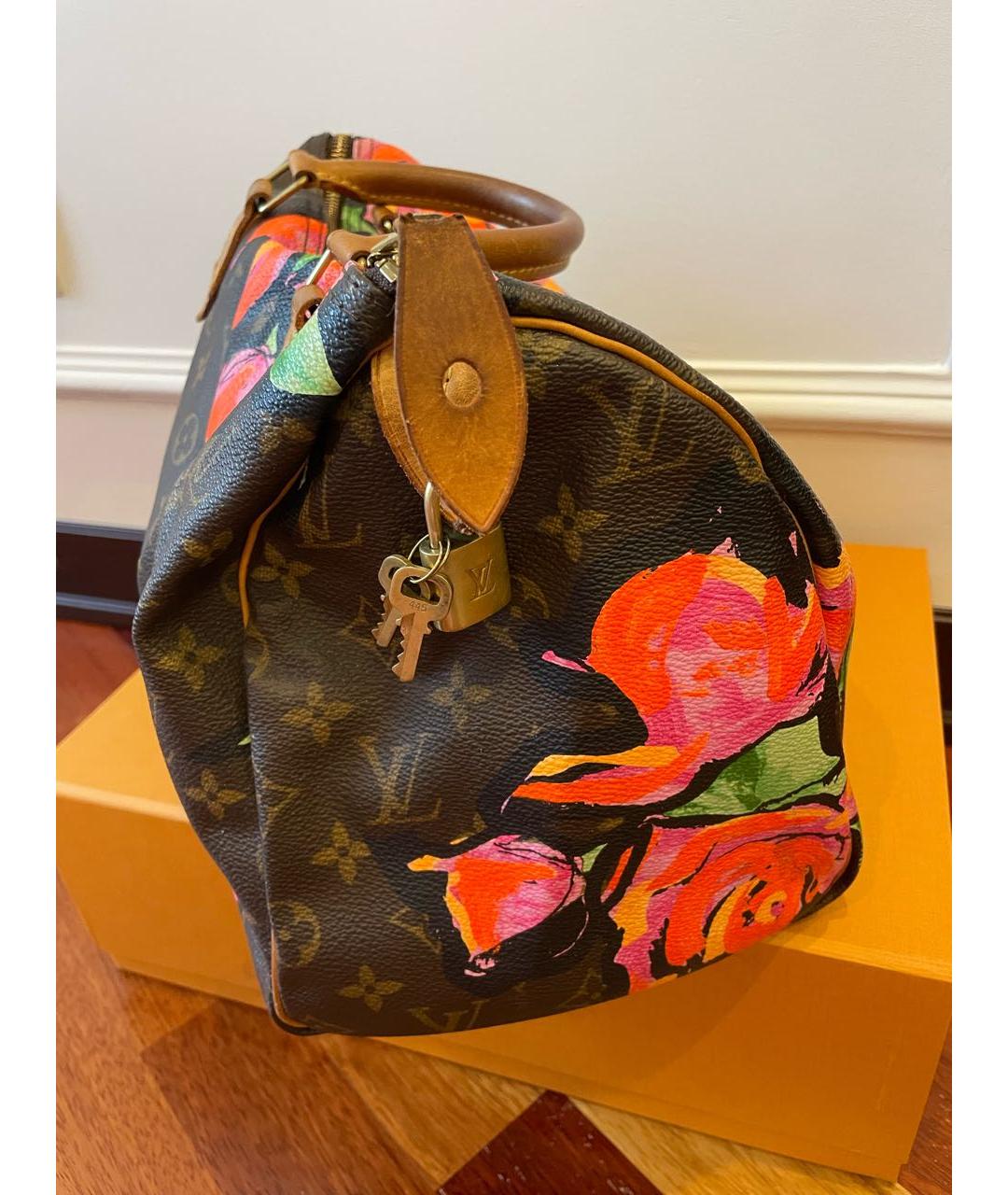 LOUIS VUITTON Коричневая кожаная сумка тоут, фото 7