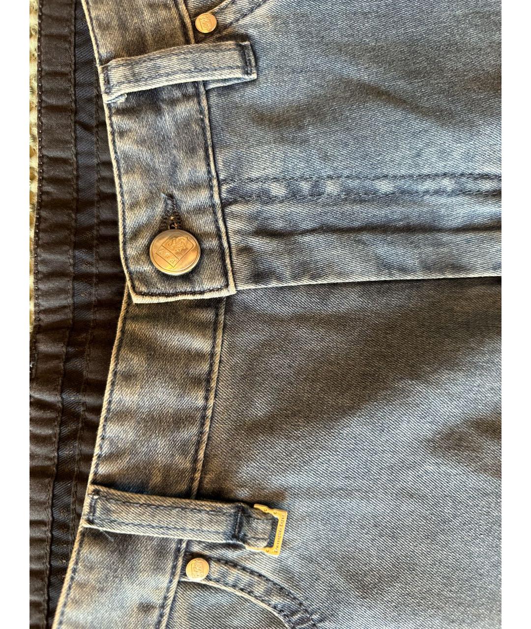 ERMENEGILDO ZEGNA Голубые хлопко-эластановые прямые джинсы, фото 8