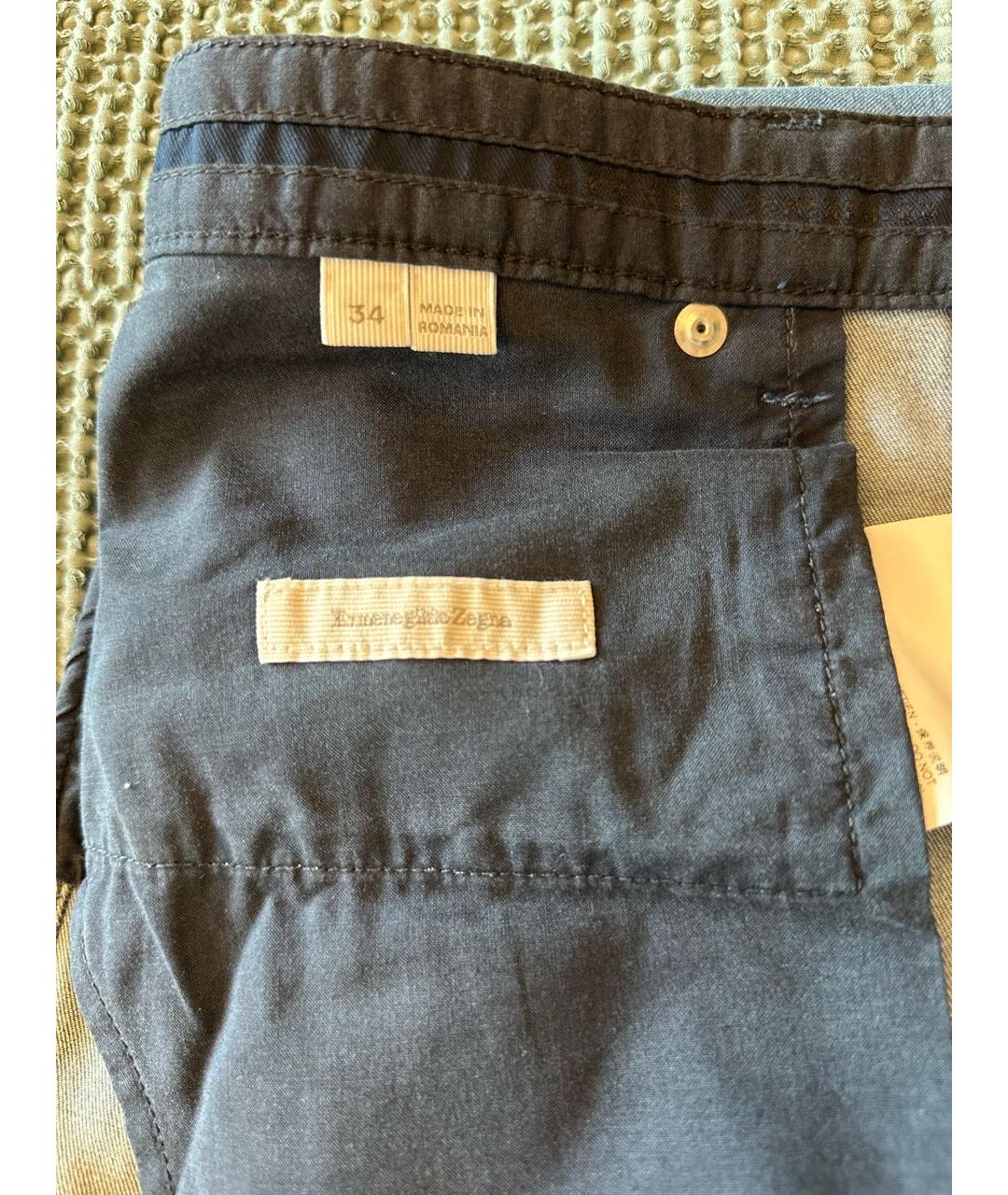 ERMENEGILDO ZEGNA Голубые хлопко-эластановые прямые джинсы, фото 5