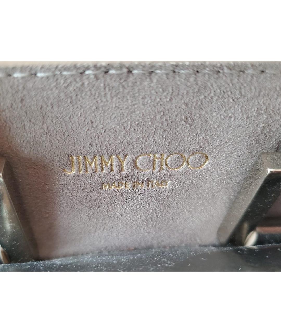 JIMMY CHOO Серебряная замшевая сумка тоут, фото 6