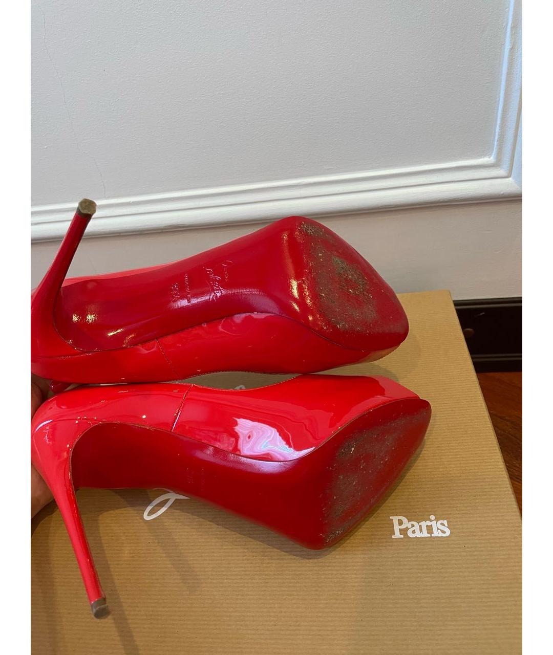 CHRISTIAN LOUBOUTIN Красные кожаные туфли, фото 6