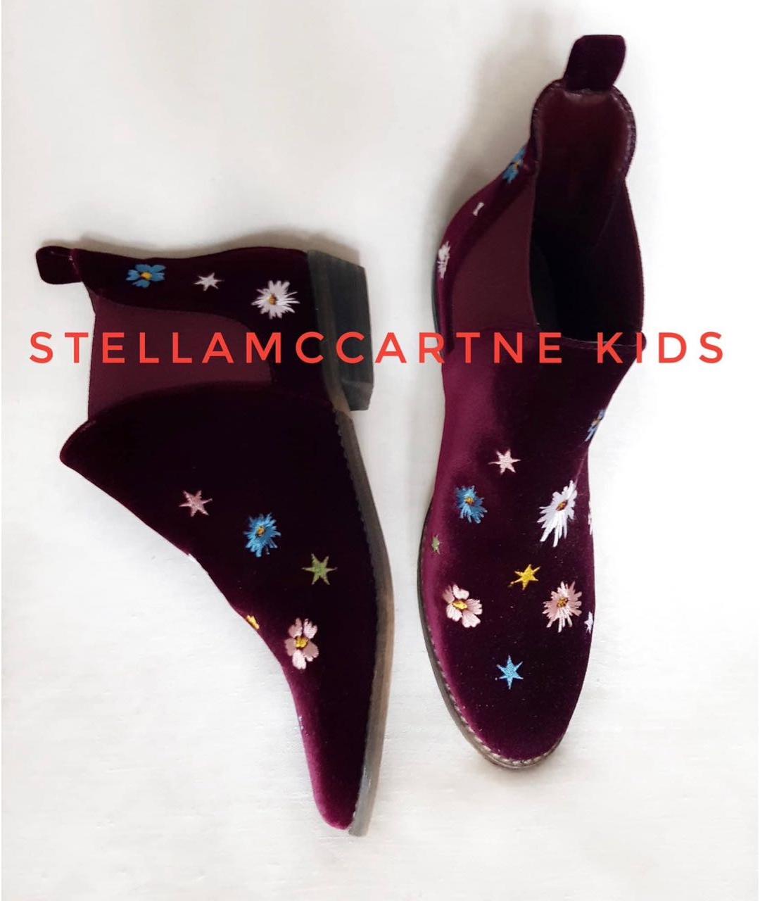 STELLA MCCARTNEY Бордовые кожаные ботинки, фото 3