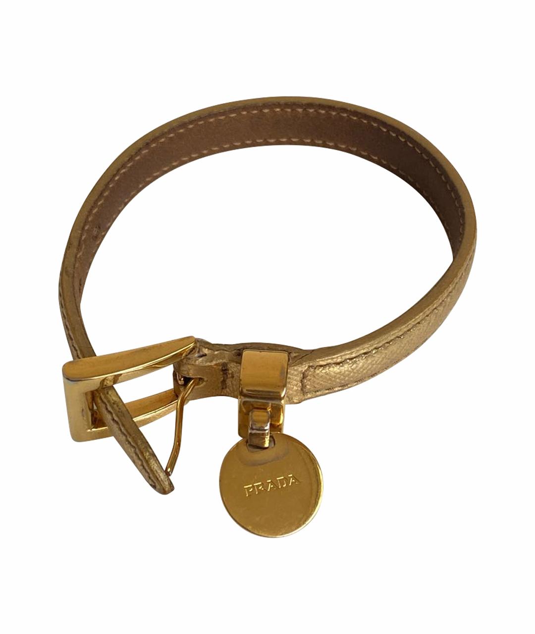 PRADA Золотой кожаный браслет, фото 1