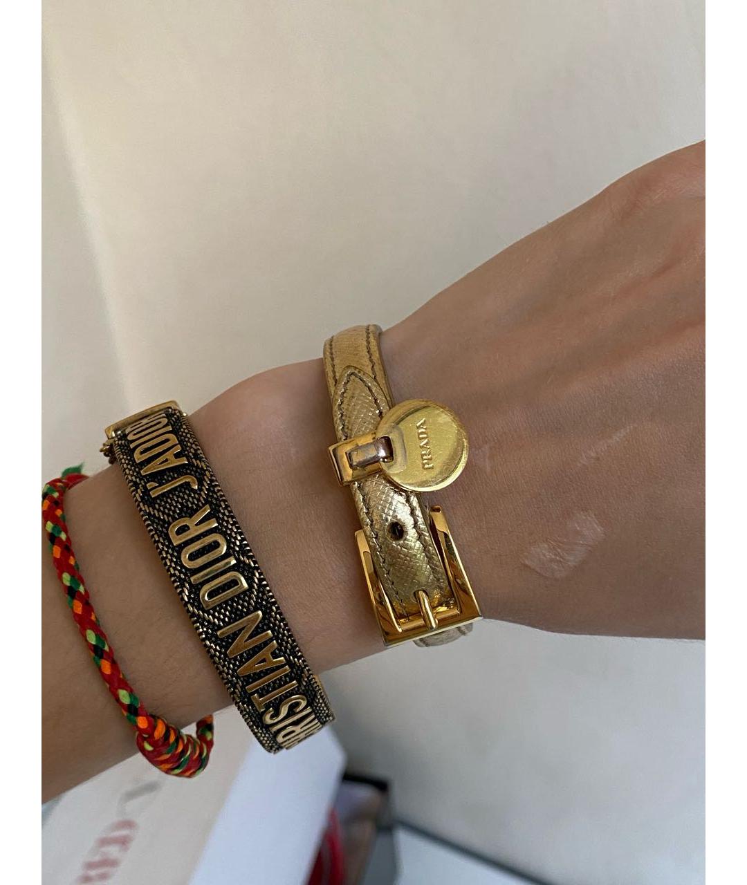 PRADA Золотой кожаный браслет, фото 4