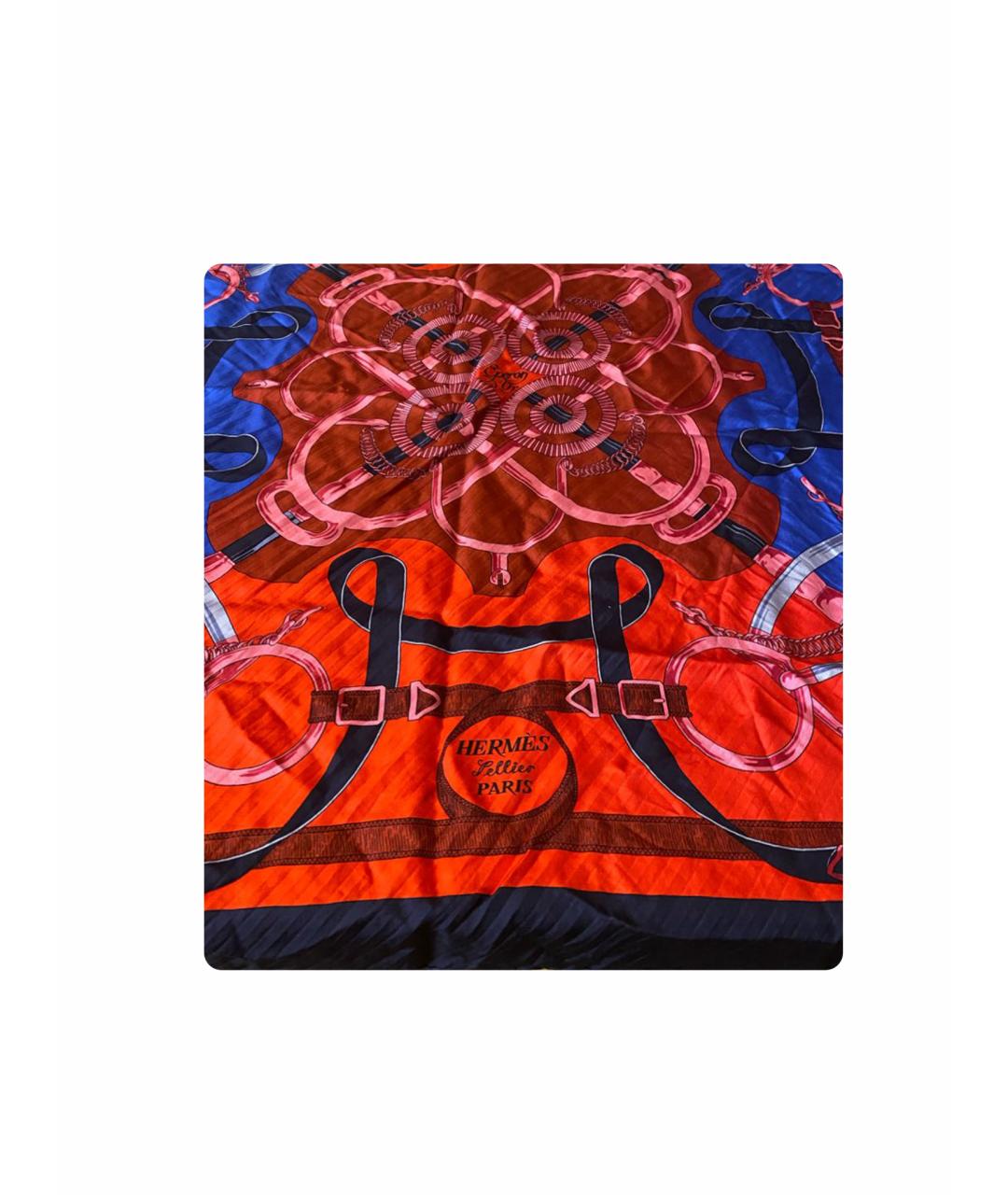 HERMES PRE-OWNED Темно-синий шелковый платок, фото 1