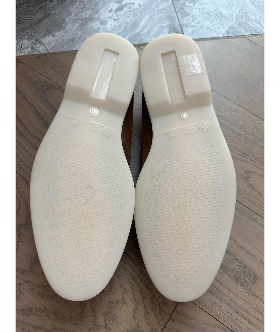 LORO PIANA Коричневые замшевые лоферы, фото 7