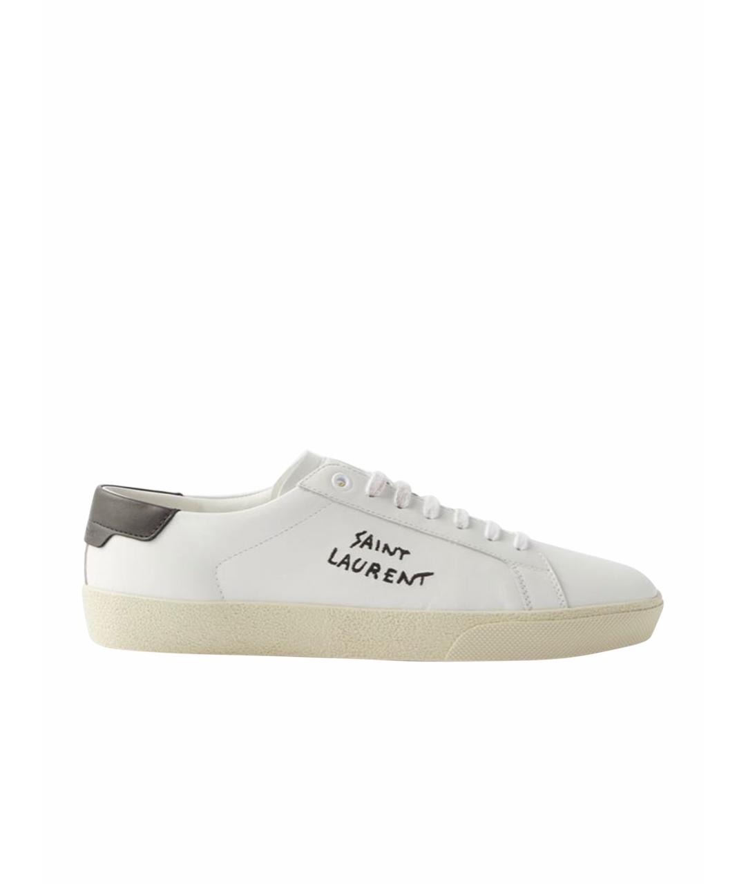 SAINT LAURENT Белые кожаные кеды, фото 1