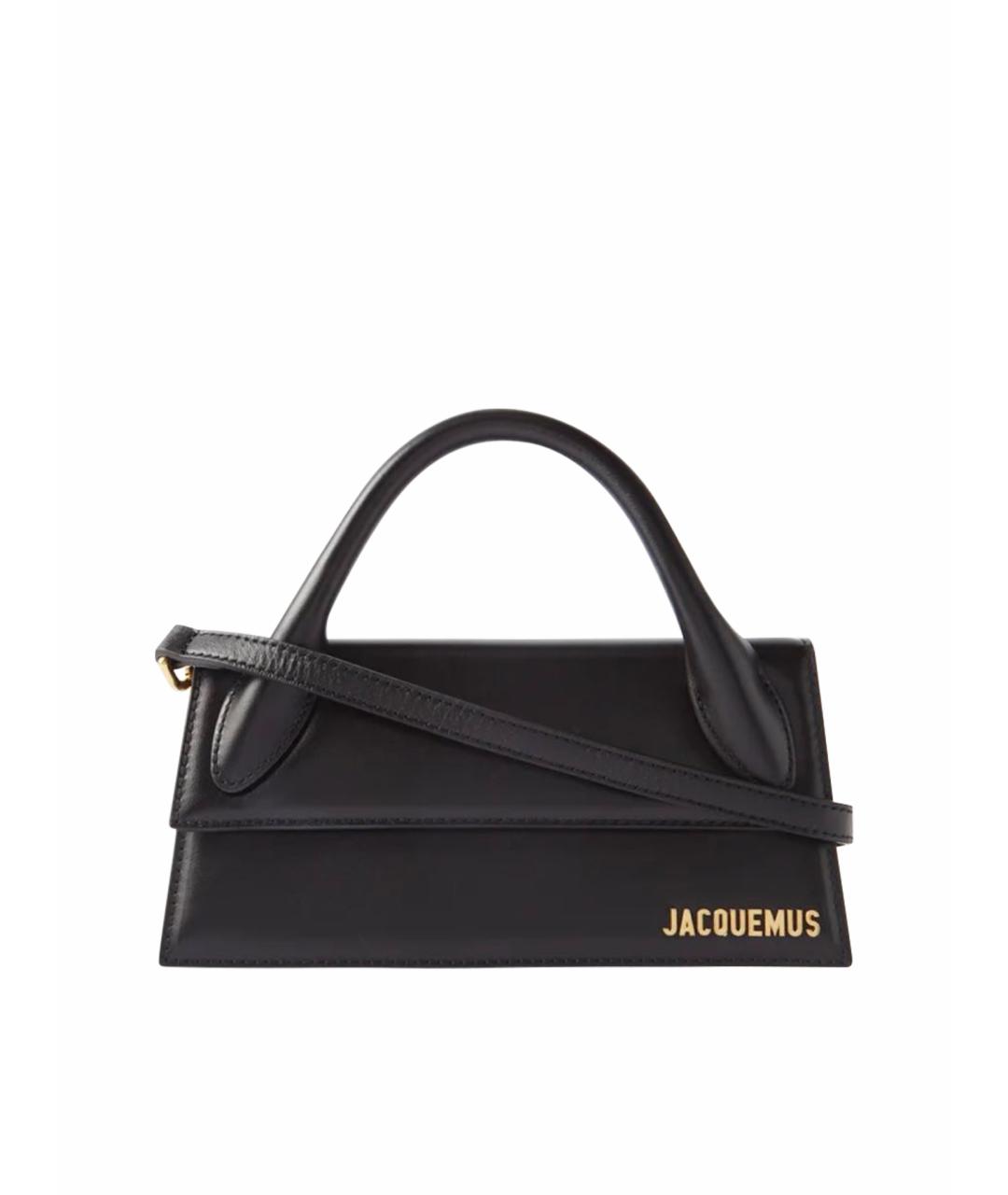 JACQUEMUS Черная кожаная сумка через плечо, фото 1