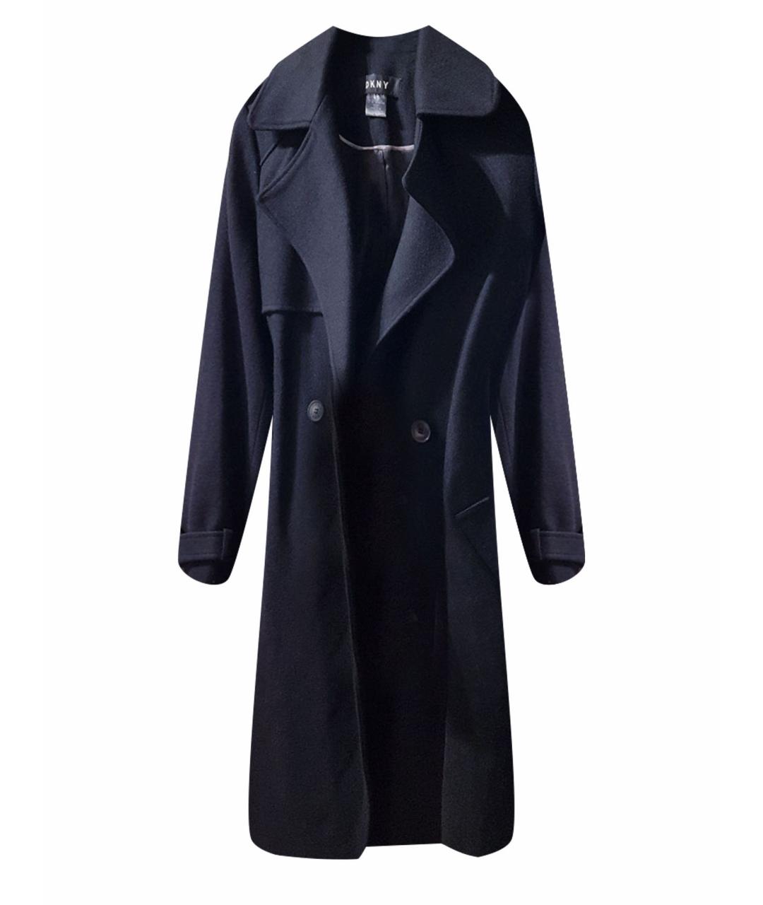 DKNY Черное шерстяное пальто, фото 1
