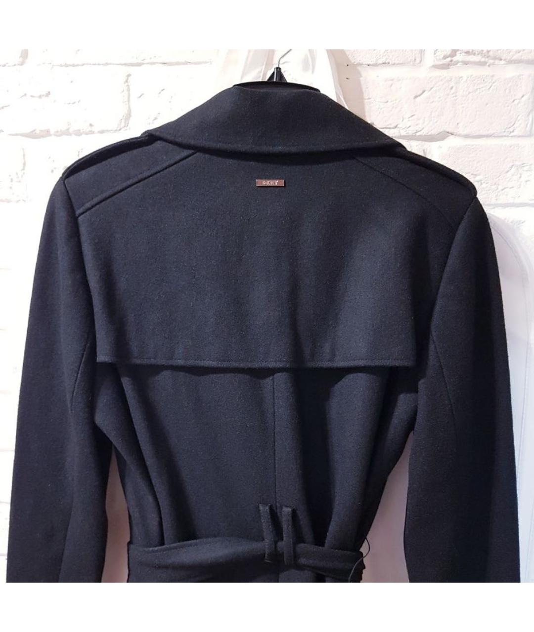 DKNY Черное шерстяное пальто, фото 3
