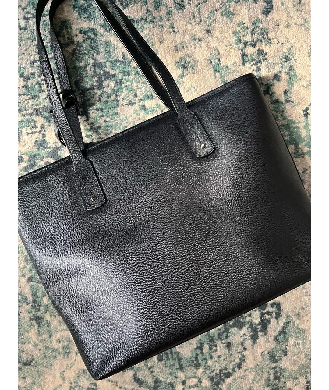 FURLA Черная кожаная сумка с короткими ручками, фото 3