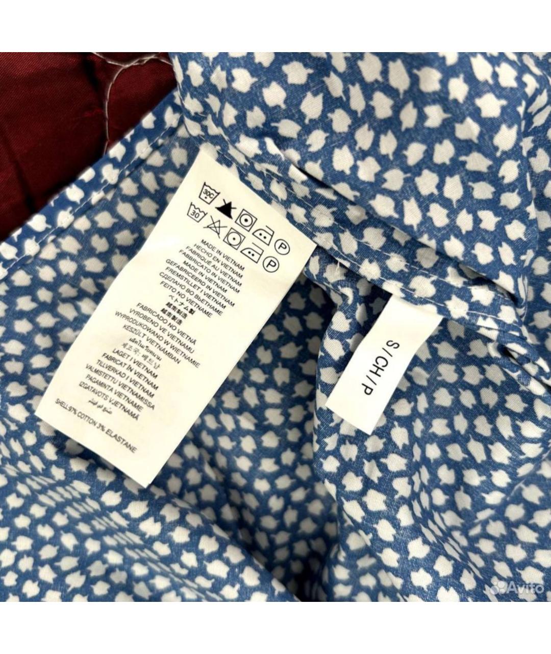 MICHAEL KORS Синяя хлопковая классическая рубашка, фото 7