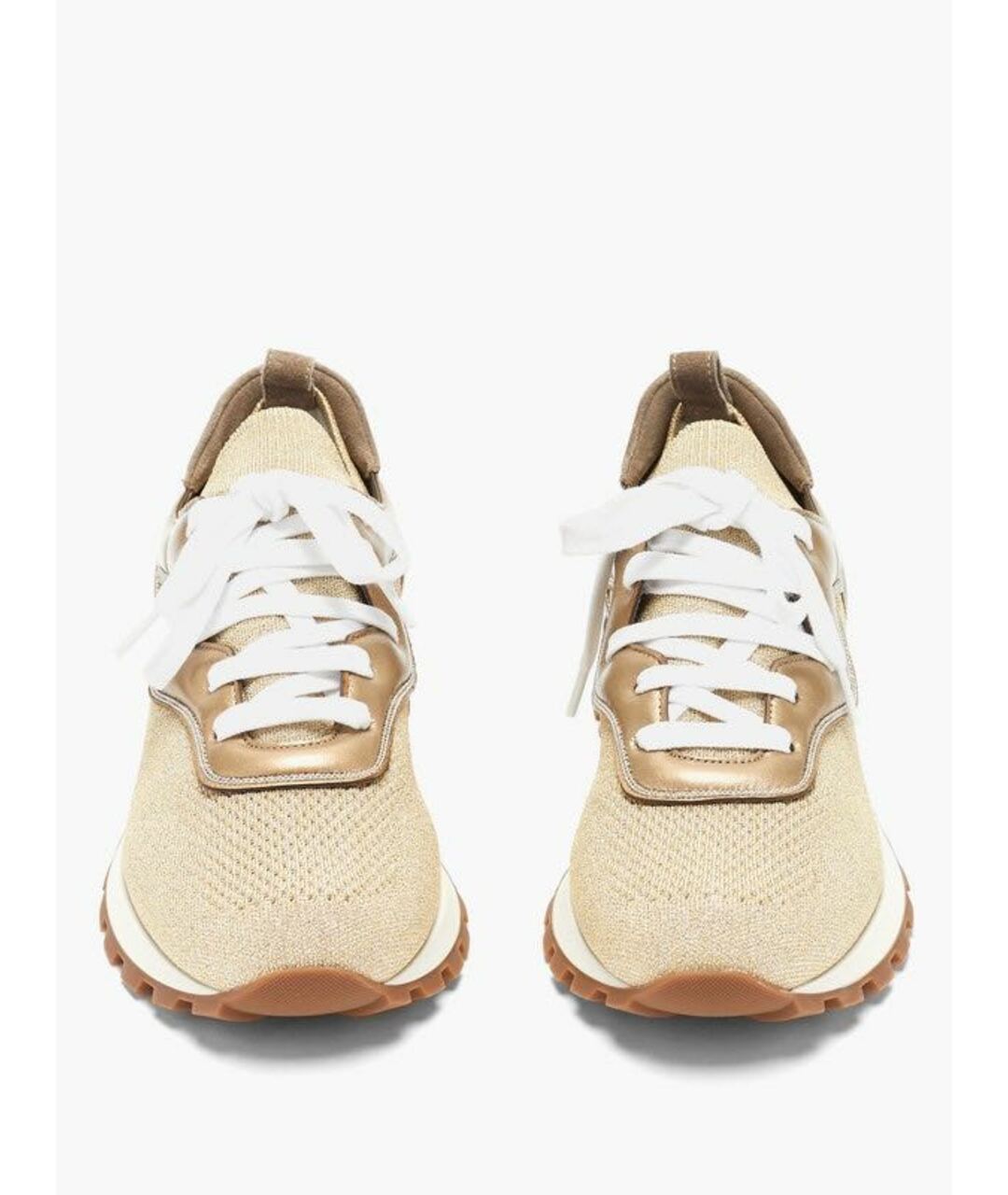 BRUNELLO CUCINELLI Золотые текстильные кроссовки, фото 2