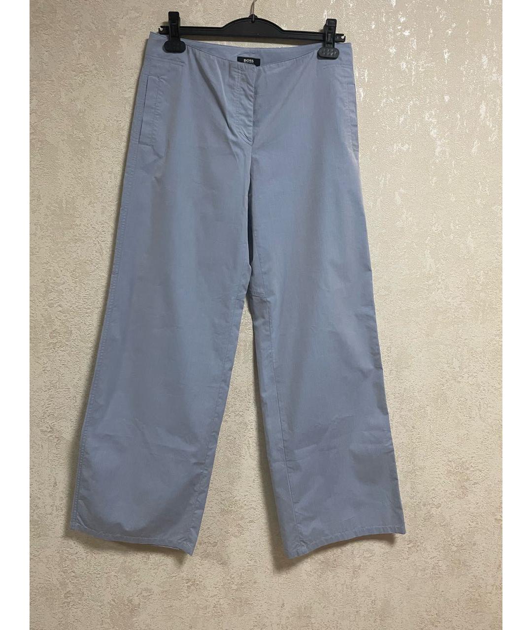HUGO BOSS Голубые хлопковые брюки широкие, фото 5