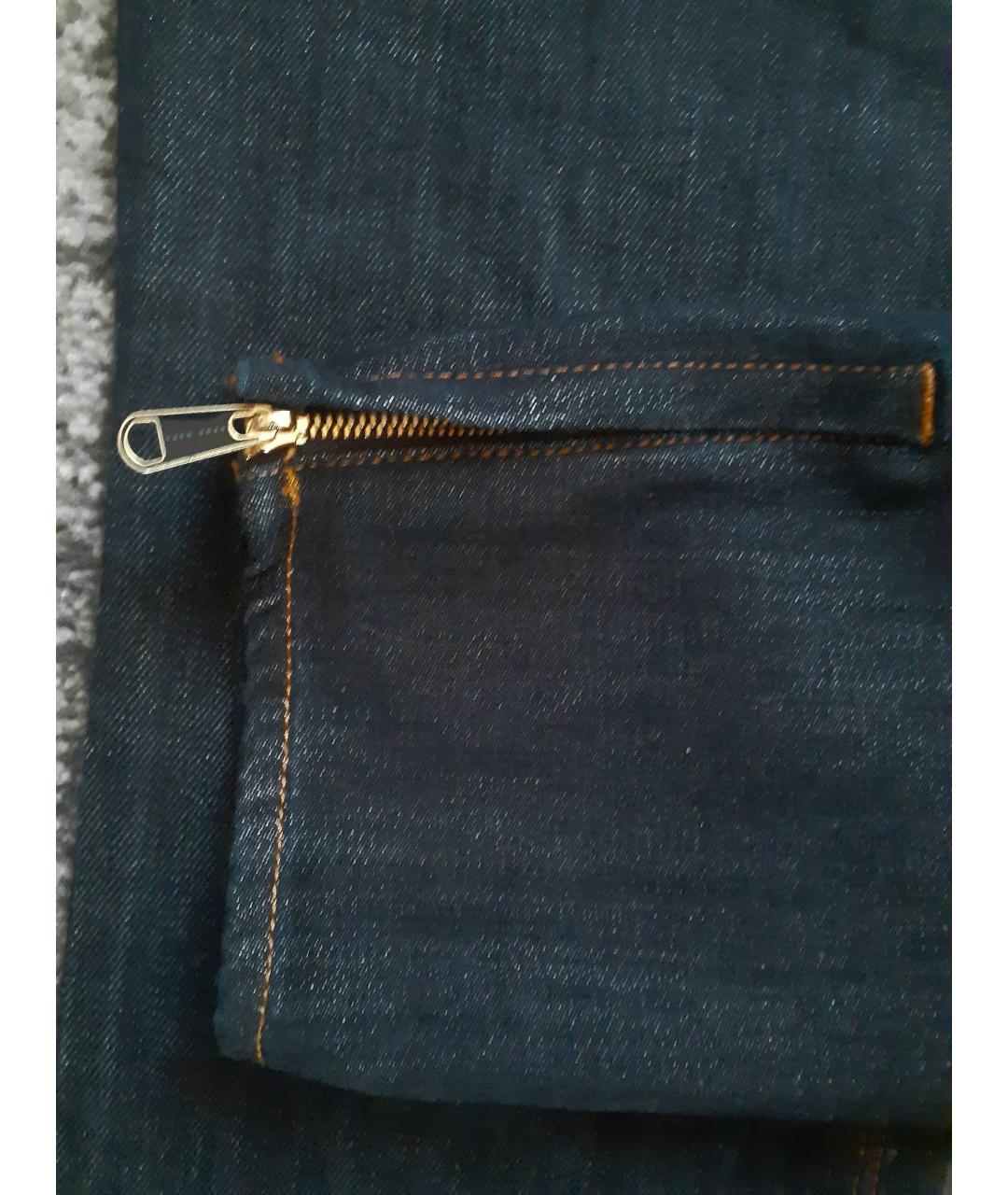 HUGO BOSS Темно-синие хлопко-эластановые джинсы слим, фото 5