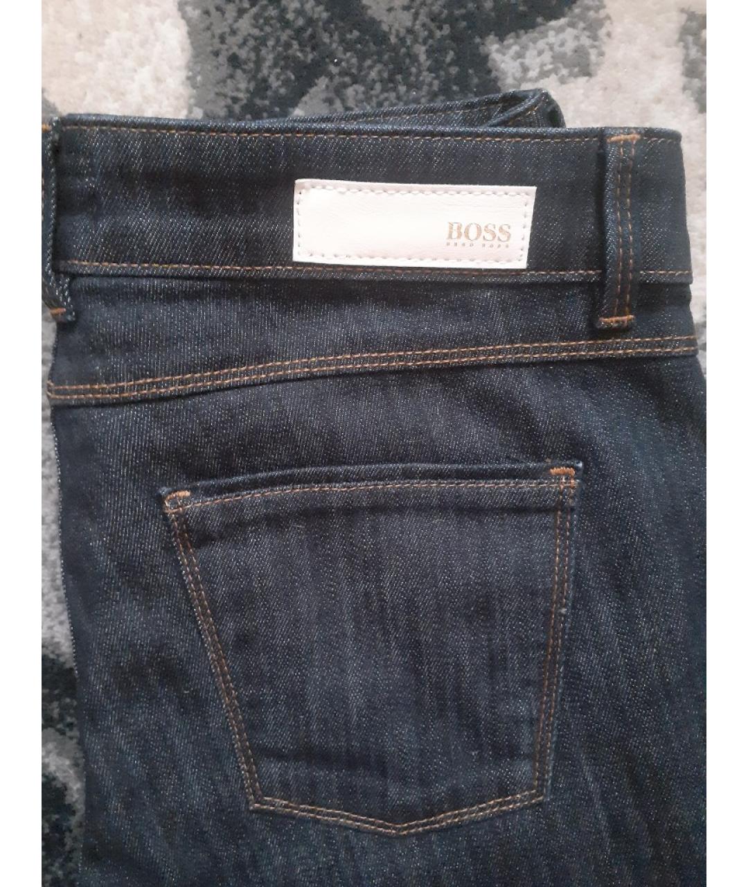 HUGO BOSS Темно-синие хлопко-эластановые джинсы слим, фото 2