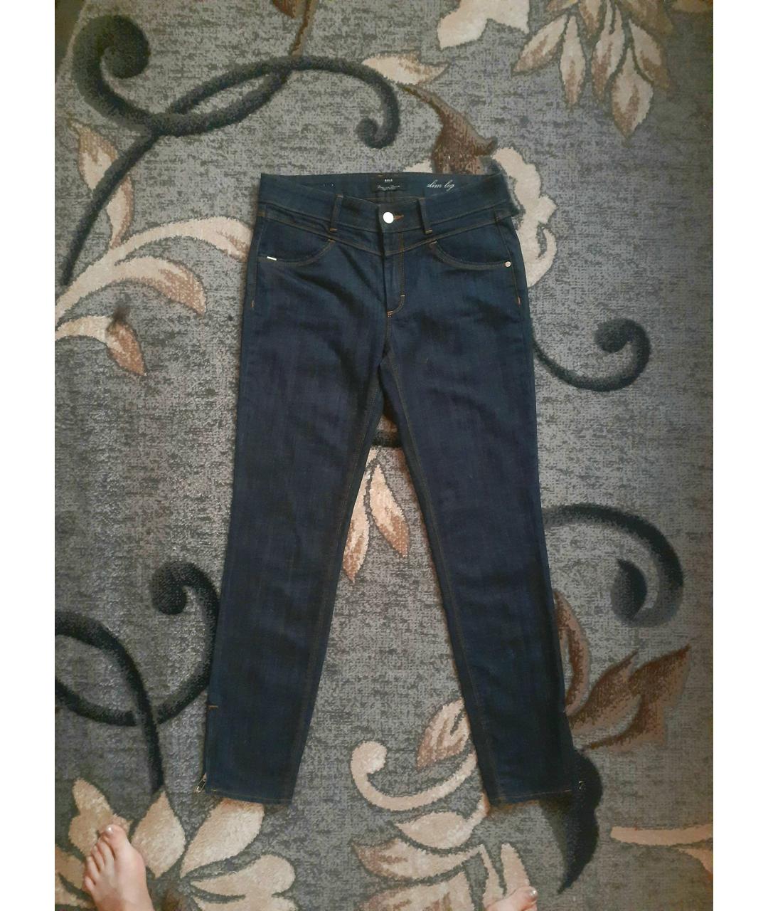 HUGO BOSS Темно-синие хлопко-эластановые джинсы слим, фото 7