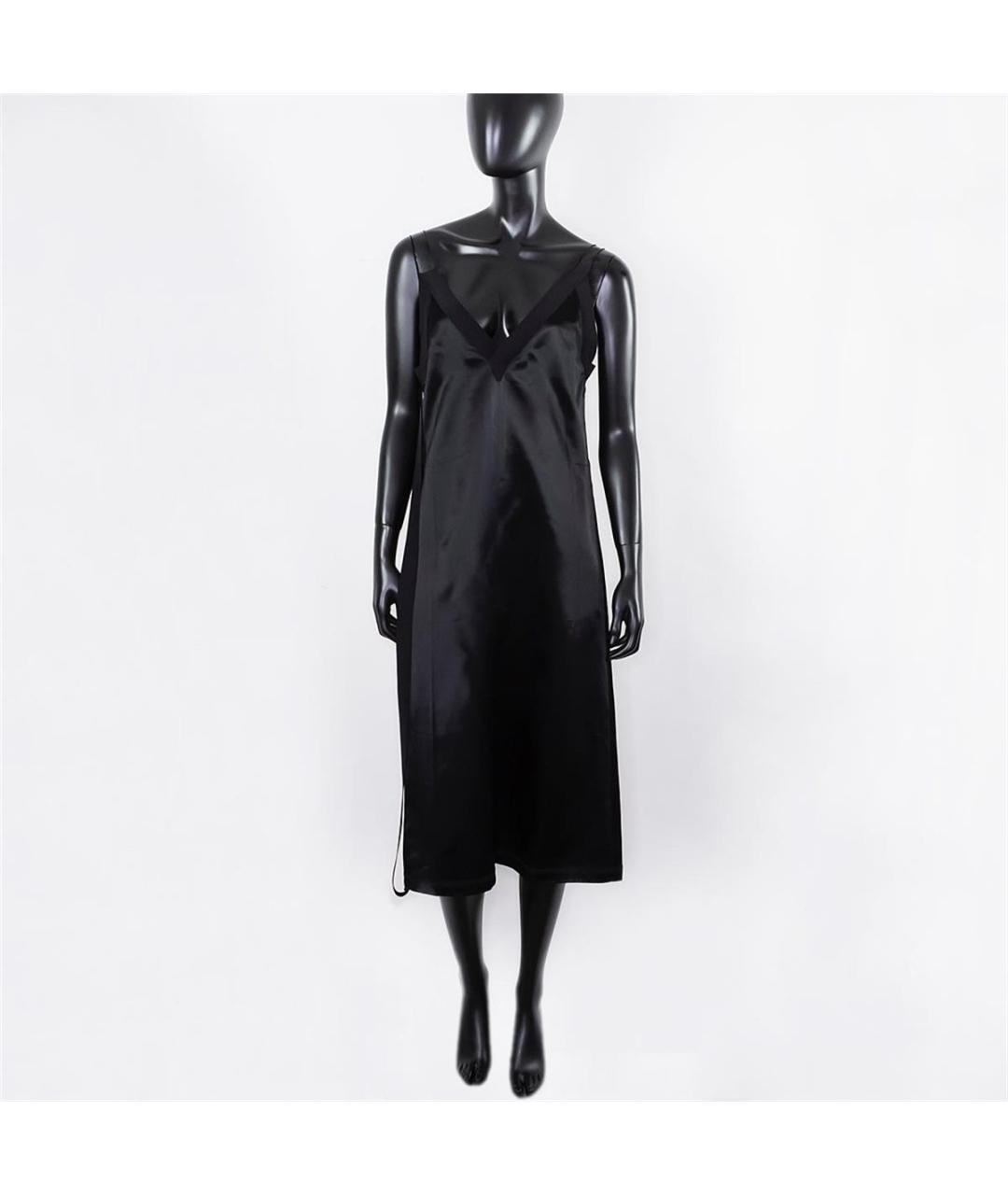CELINE Черное вискозное повседневное платье, фото 4