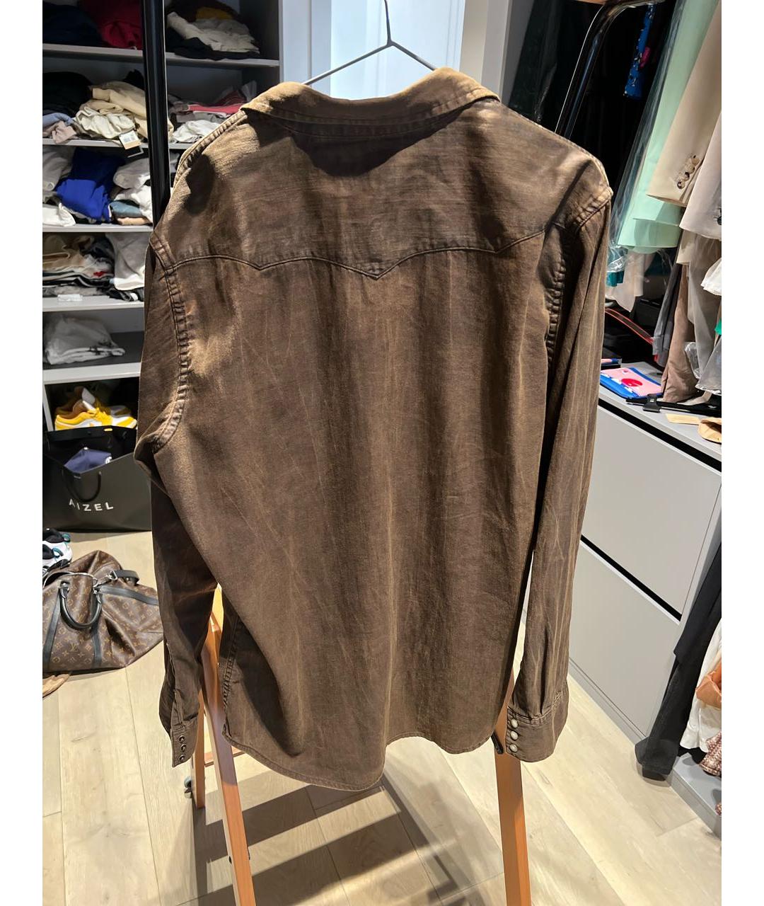 POLO RALPH LAUREN Коричневая хлопковая кэжуал рубашка, фото 2