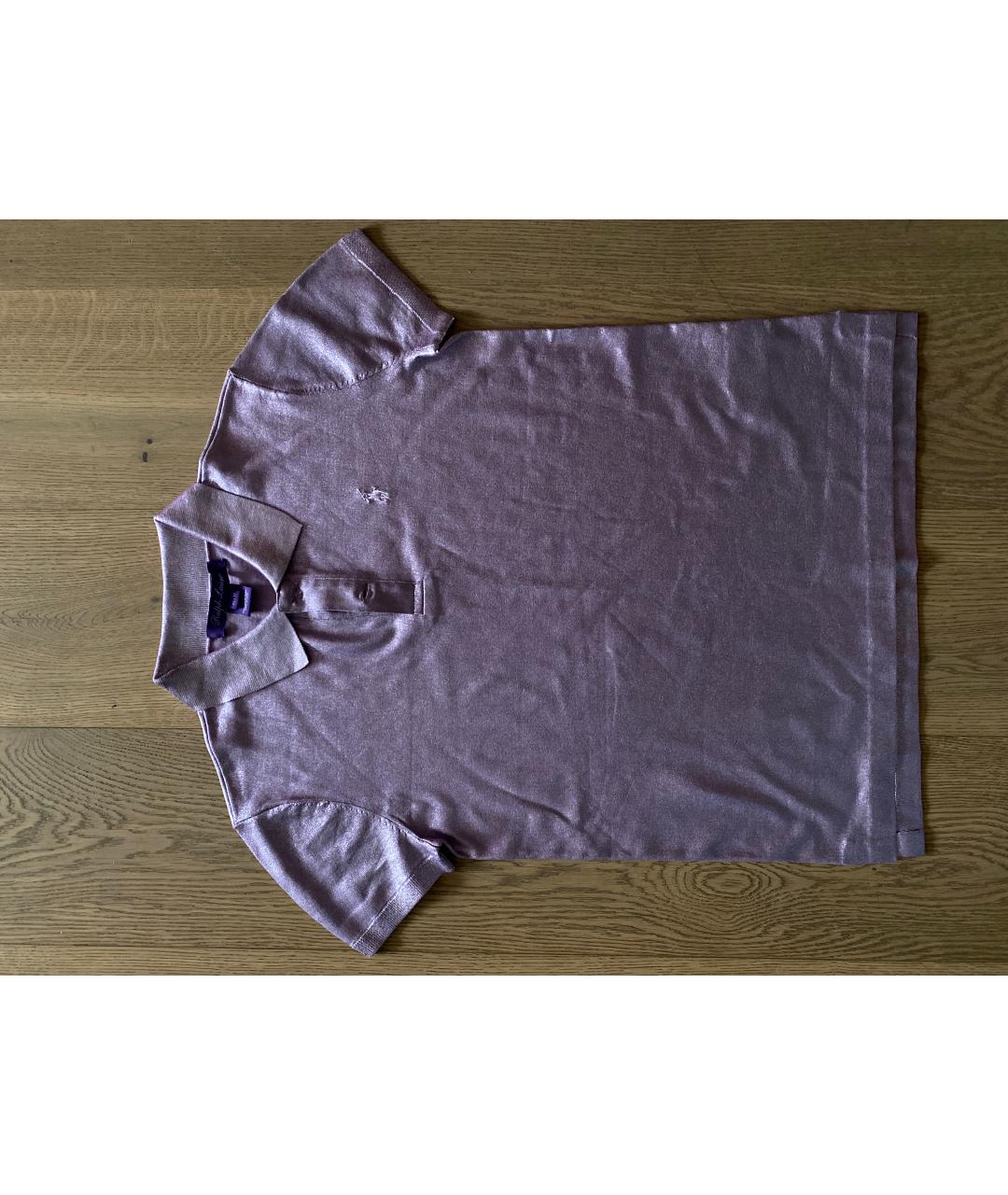 RALPH LAUREN PURPLE LABEL Фиолетовая шелковая футболка, фото 8