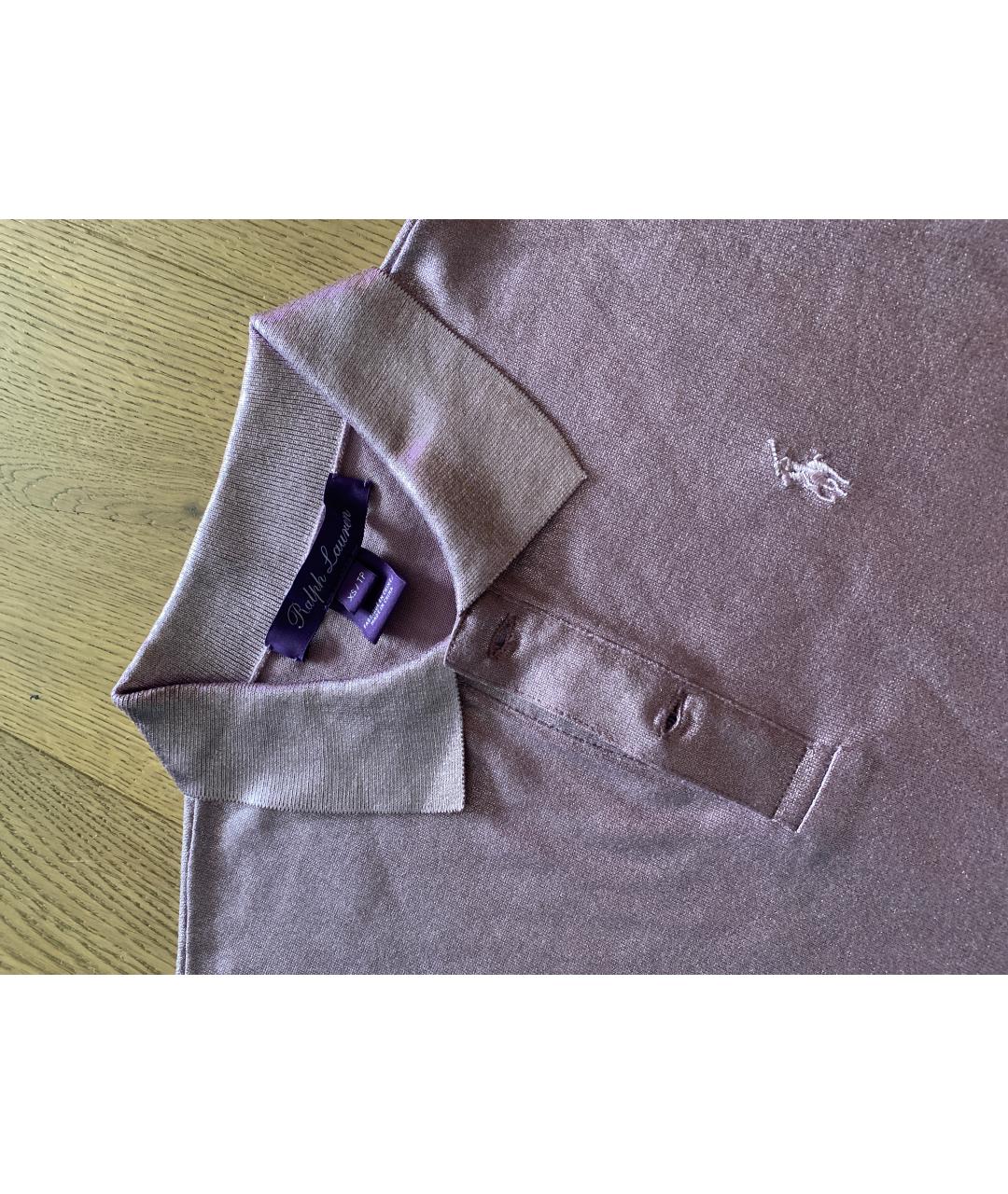 RALPH LAUREN PURPLE LABEL Фиолетовая шелковая футболка, фото 2