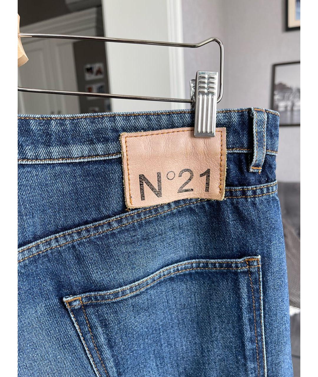 NO. 21 Темно-синие хлопковые джинсы, фото 4