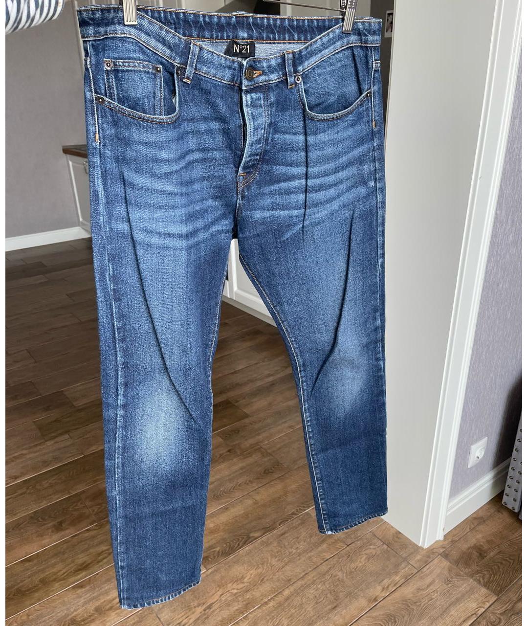 NO. 21 Темно-синие хлопковые джинсы, фото 8