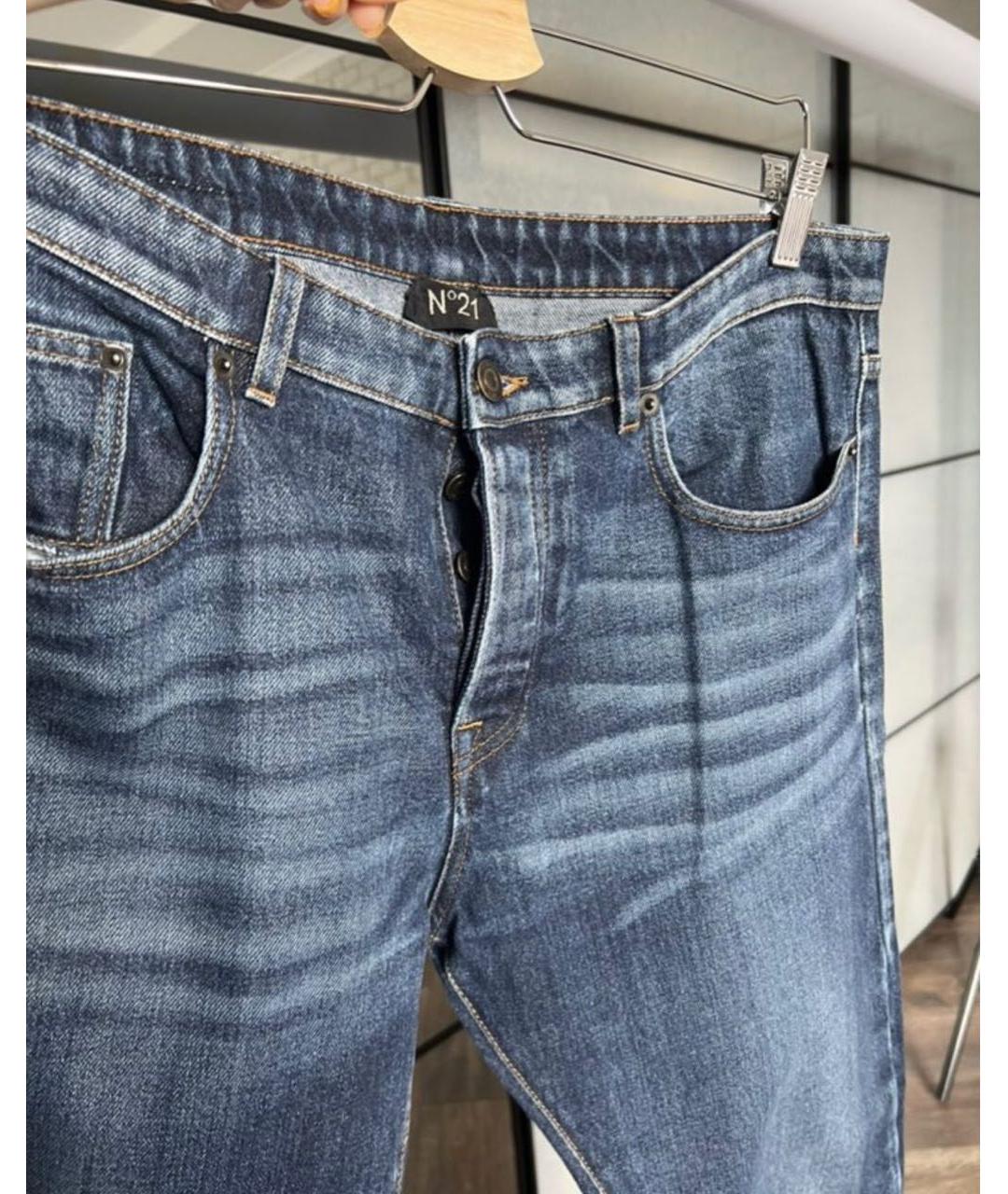 NO. 21 Темно-синие хлопковые джинсы, фото 3
