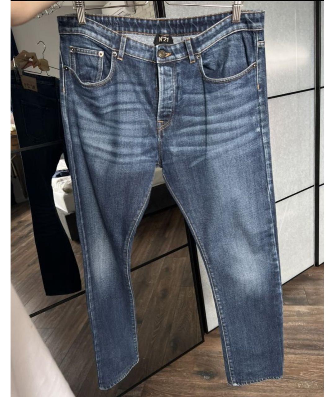 NO. 21 Темно-синие хлопковые джинсы, фото 7