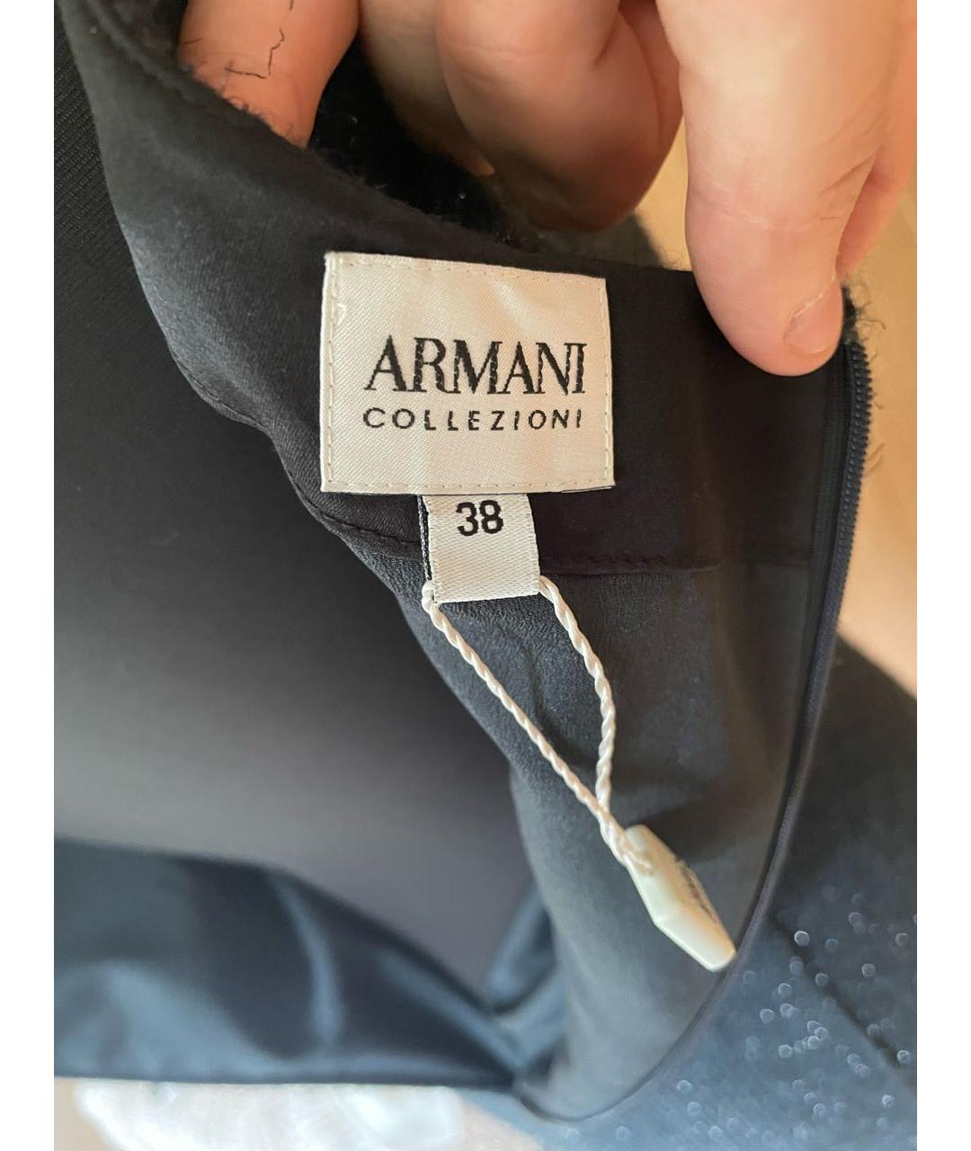 ARMANI COLLEZIONI Темно-синее шерстяное повседневное платье, фото 3