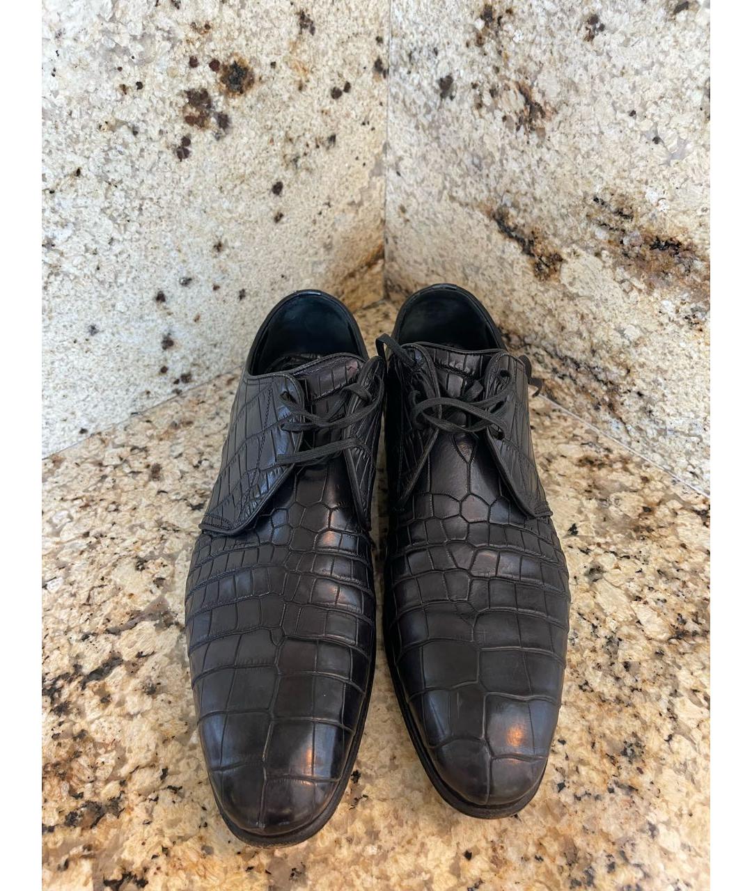 DOLCE&GABBANA Черные туфли из экзотической кожи, фото 2