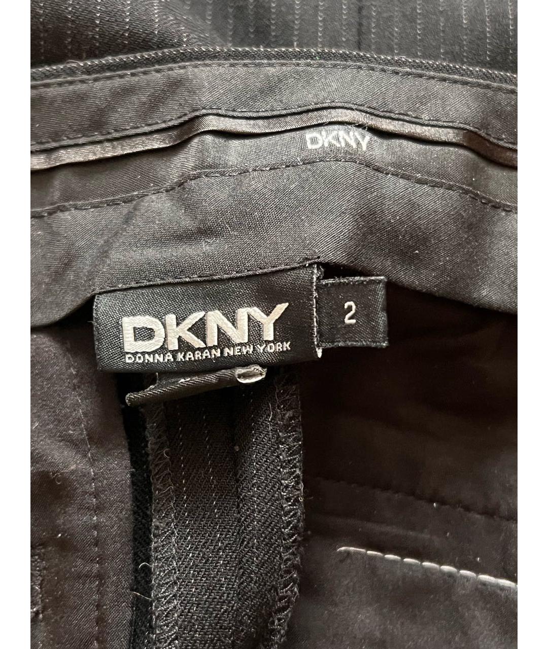 DKNY Черные шерстяные прямые брюки, фото 3