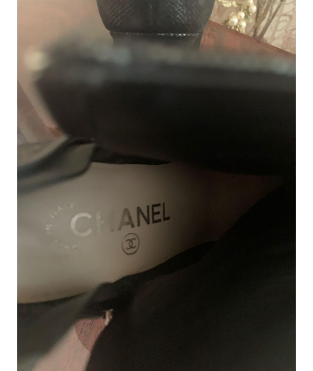 CHANEL PRE-OWNED Черные кожаные ботильоны, фото 6