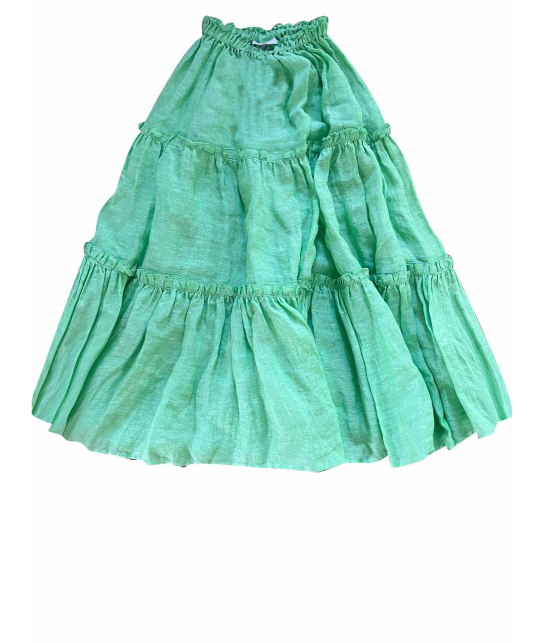 LISA MARIE FERNANDEZ Салатовая льняная юбка макси, фото 1