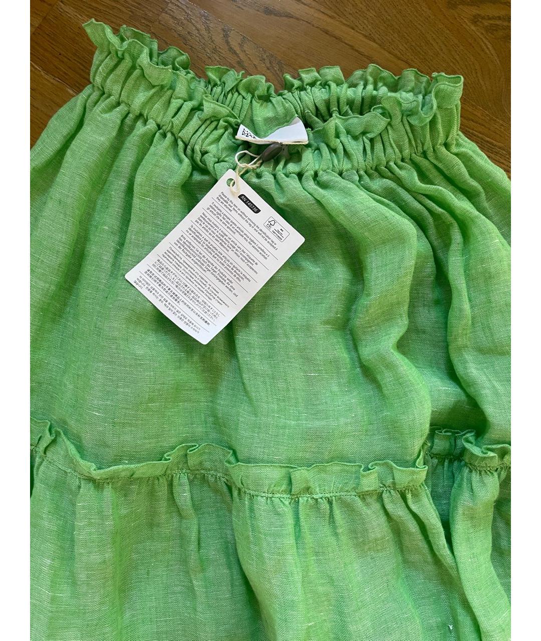 LISA MARIE FERNANDEZ Салатовая льняная юбка макси, фото 2