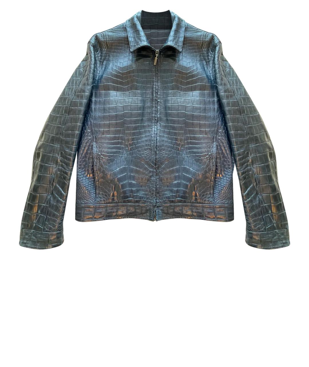 SARTORIA CASTANGIA Темно-синяя куртка из экзотической кожи, фото 1