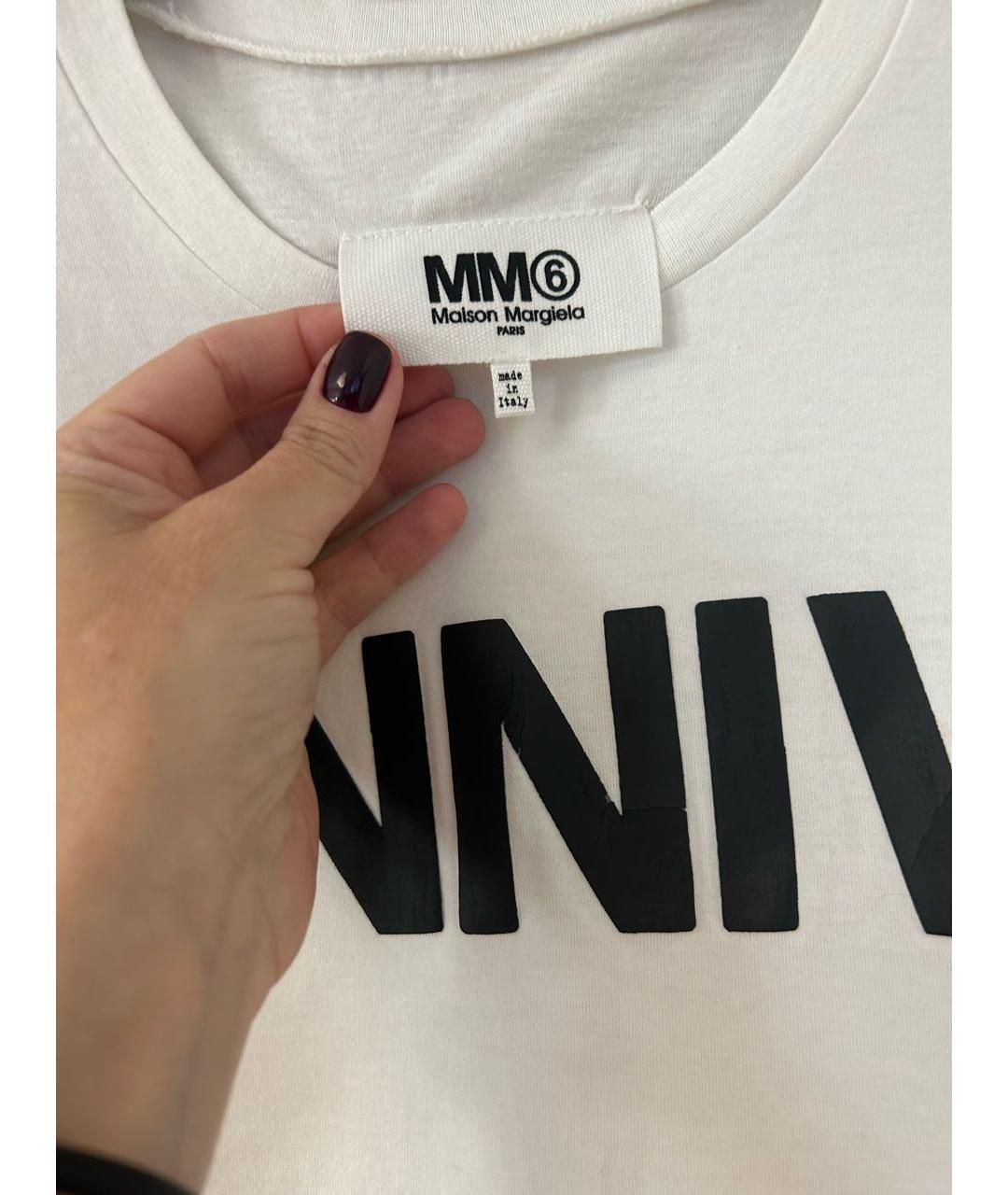 MM6 MAISON MARGIELA Белое хлопковое повседневное платье, фото 2