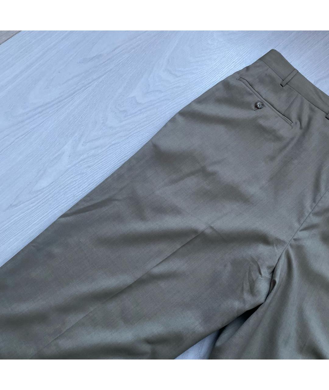 CORNELIANI Бежевые шерстяные классические брюки, фото 7
