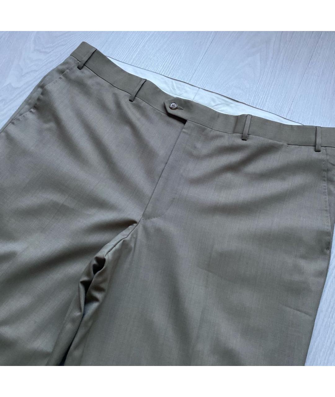 CORNELIANI Бежевые шерстяные классические брюки, фото 2