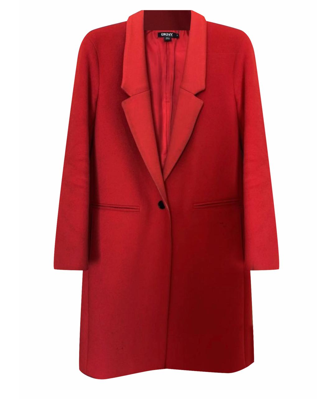 DKNY Красное шерстяное пальто, фото 1